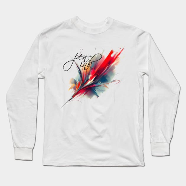 Pen & Ink Long Sleeve T-Shirt by Billygoat Hollow